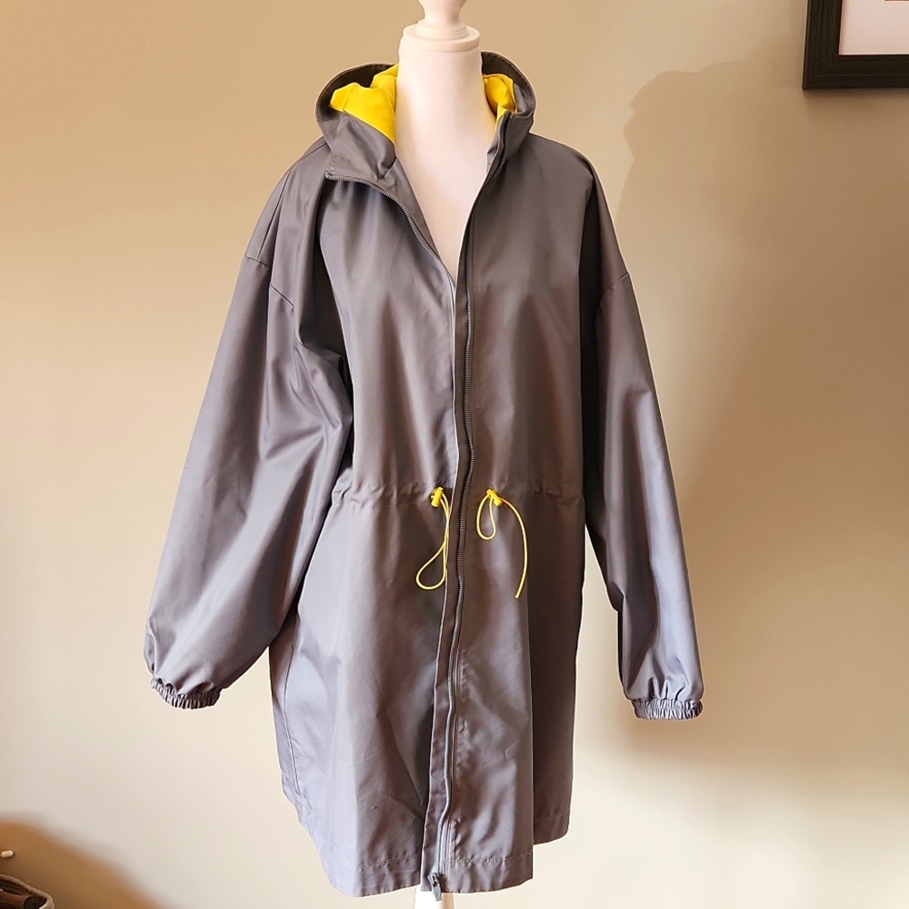 Fabletics Women's Large Johanna Oversized Parka Raincloud Color Gray Jacket
